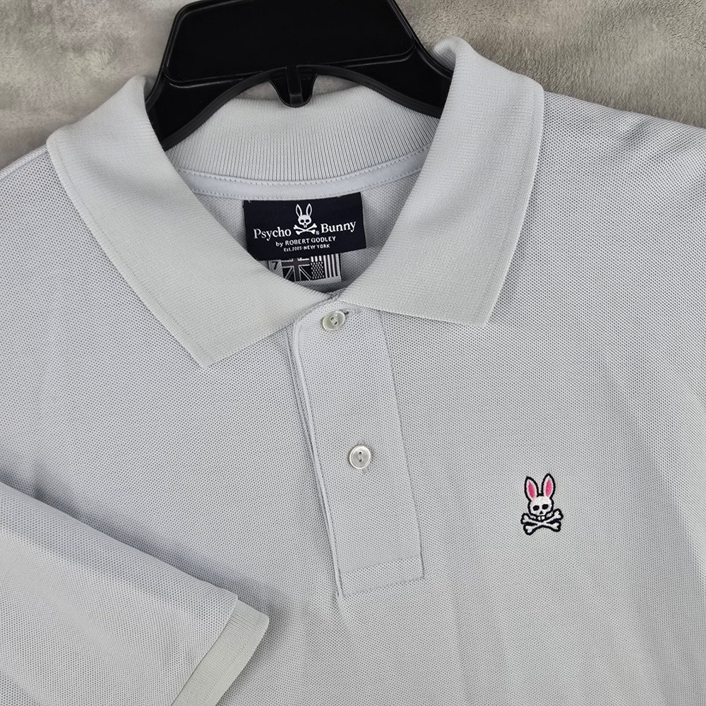 Psycho Bunny Polo Shirt Cotton Short Sleeve Casual Classic Fit Light Blue 7‎